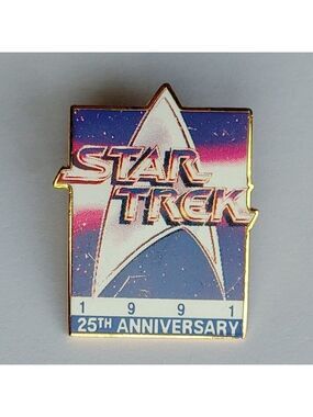 RETRO Star Trek 25th Anniversary Pin 1991 Hollywood Pins